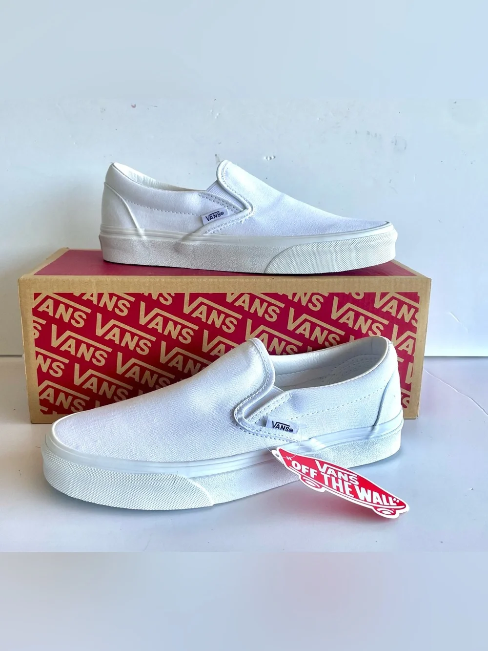 New Vans Classic Slip On True White Mens 5.5 Women 7